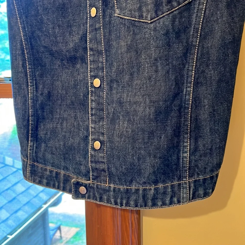 Levi’s Men’s Vest/Waistcoat Like New Medium Denim Blue Classic Collar Buttons - Picture 4 of 11